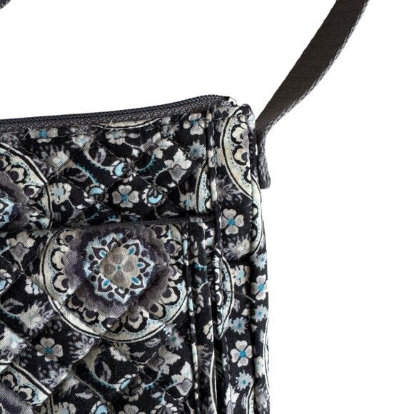 Vera Bradley Deluxe Crossbody Purse Bag Floral Blue Gray Adjustable Strap - Picture 13 of 16